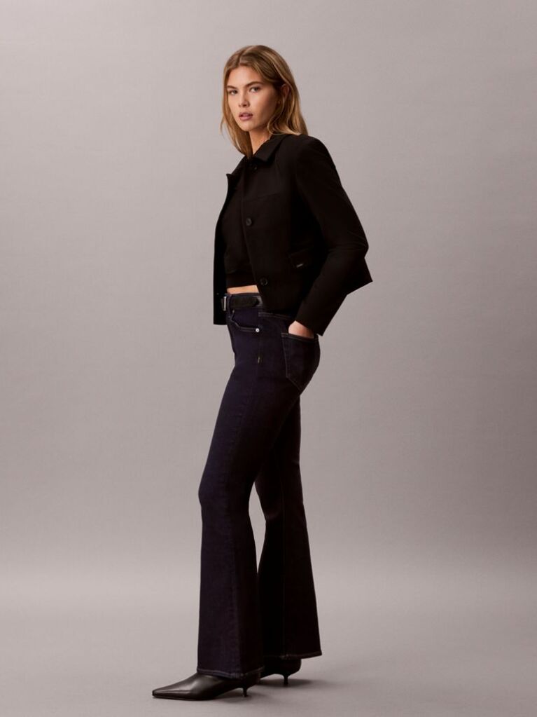 Denim Ψηλόμεσο Τζιν Με Flare Γραμμή  Γυναίκα