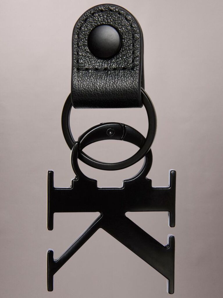 Black Bold Monogram Key Fob  Men