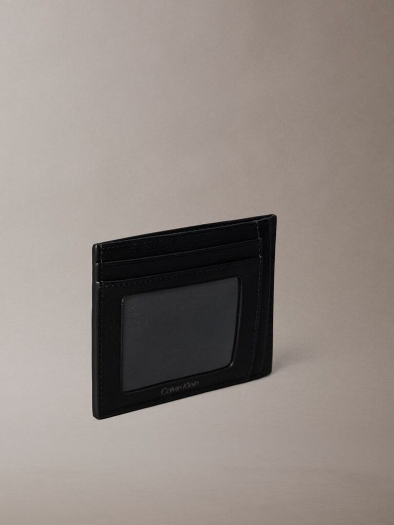 Black Emblem Logo Textured Cardholder  Men