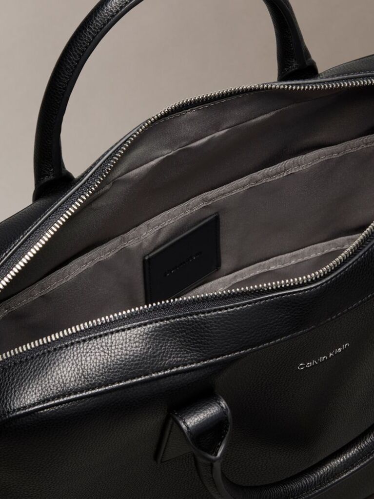 Black Micro Pebble Laptop Bag  Men