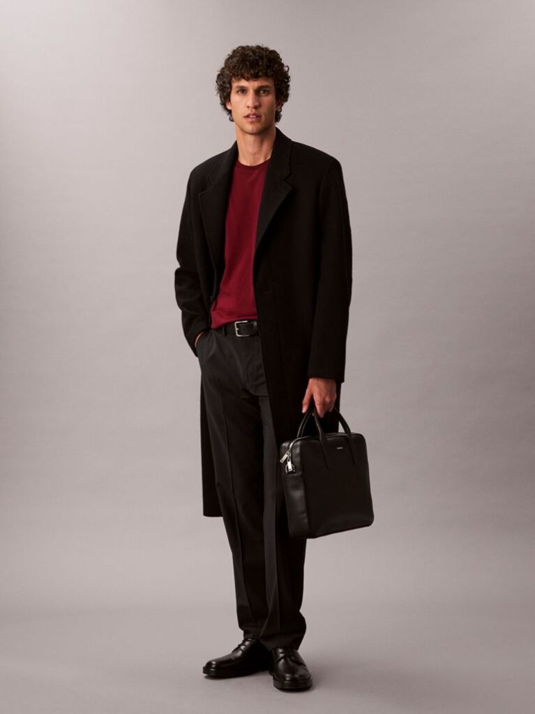 Black Micro Pebble Laptop Bag  Men