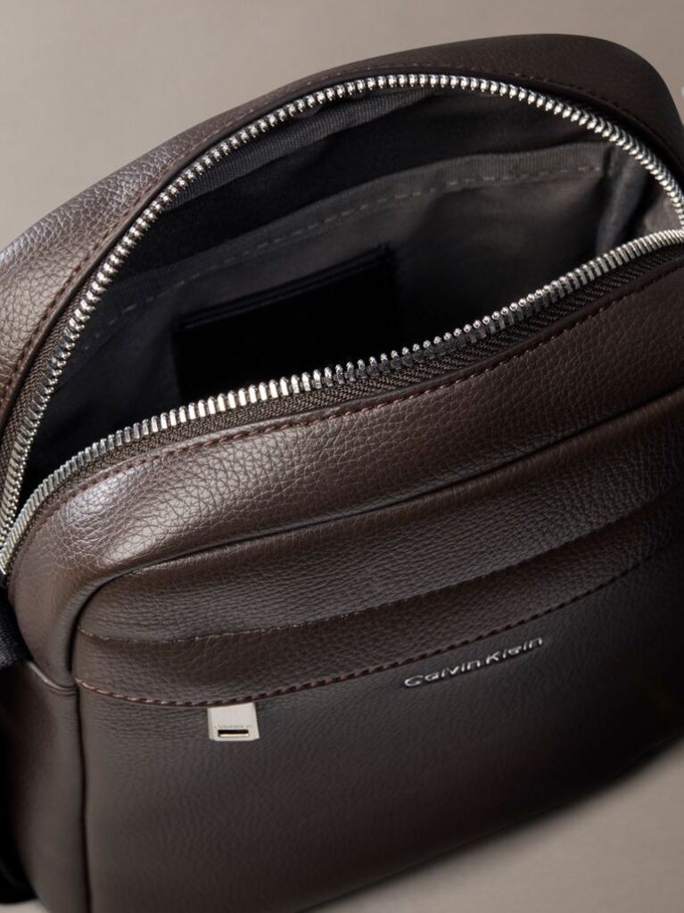 Brown Micro Pebble Reporter Bag  Men