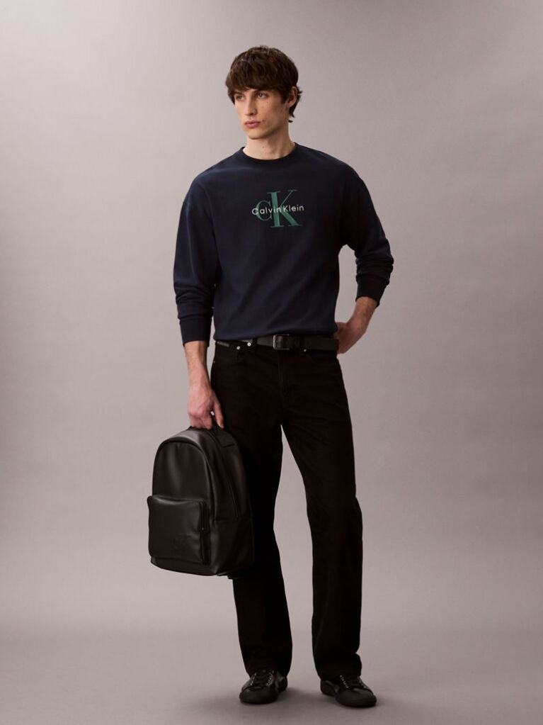 Black Round Backpack  Men