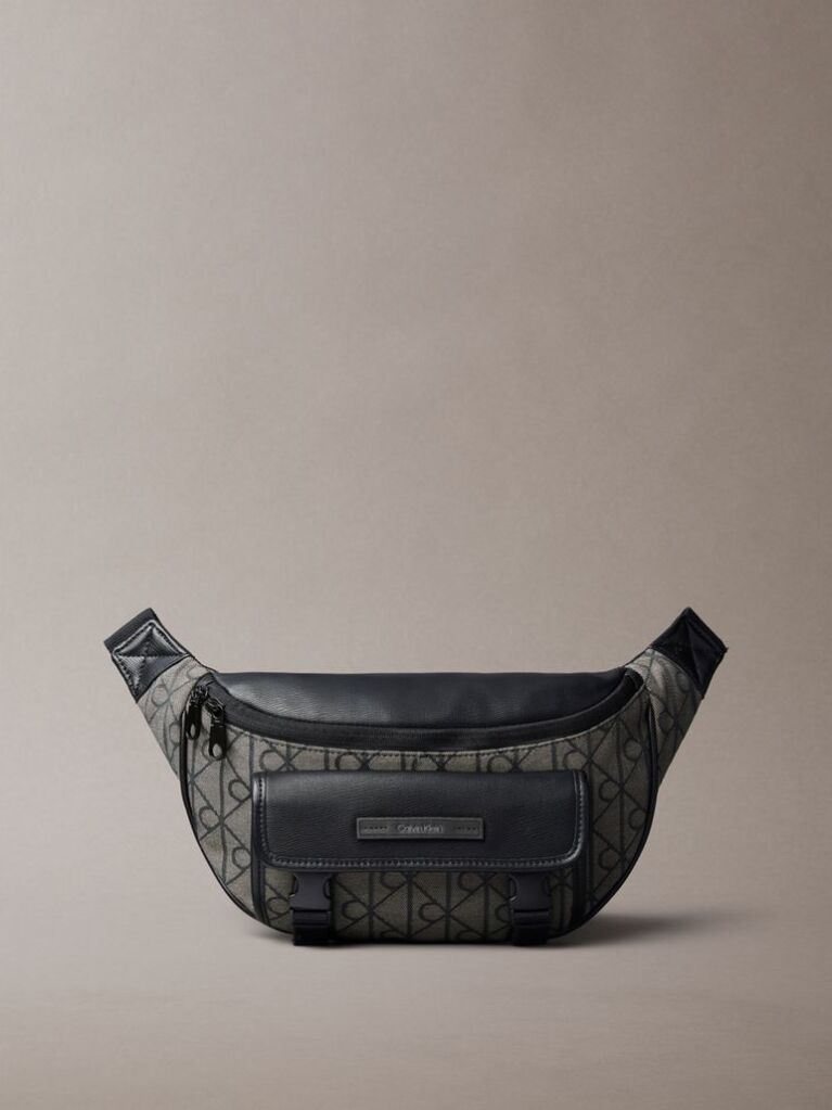 Multi Water Repellent Logo Jacquard Bum Bag  Men