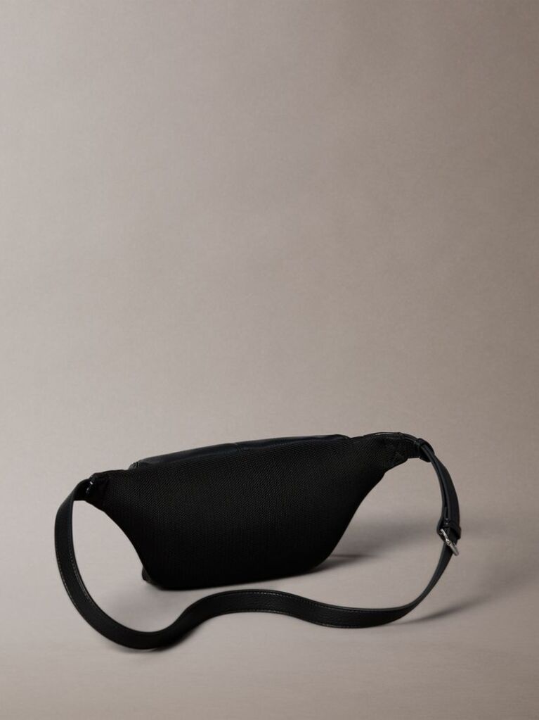 Black Pebbled Signature Logo Bum Bag  Men