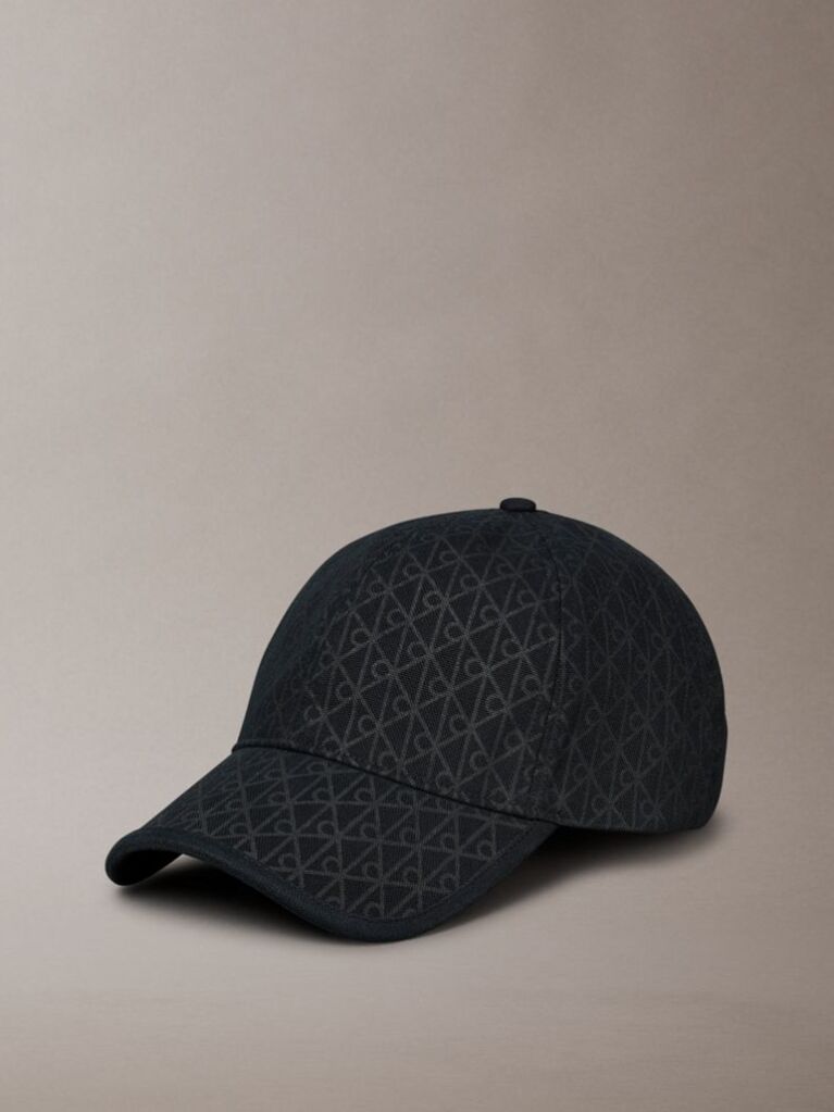 Black Canvas Emblem Logo Baseball Cap  Men