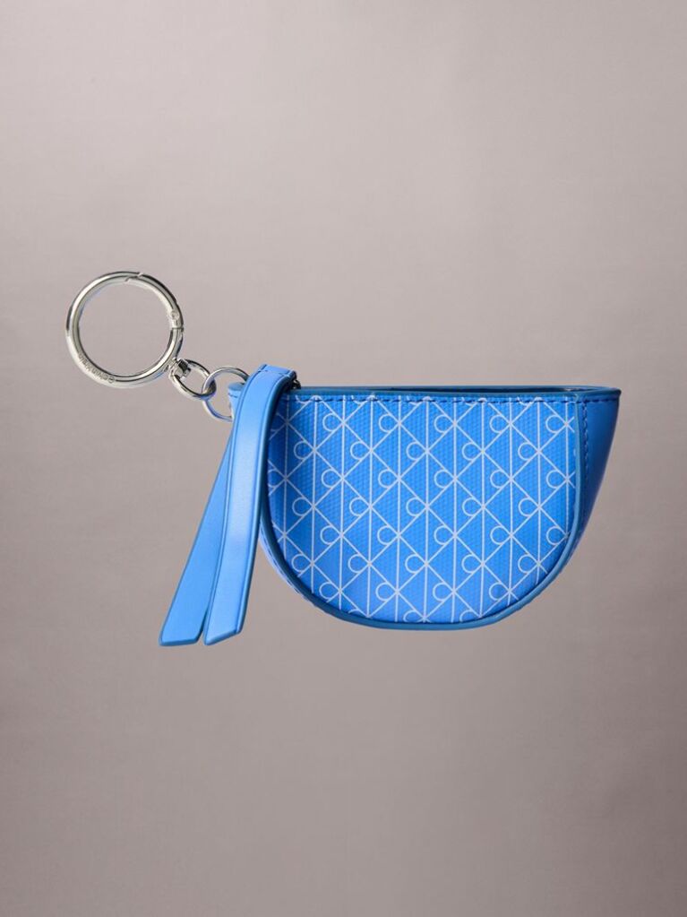 Μπλε Μίνι Charm Πορτοφόλι Τσάντας Με Emblem Λογότυπο  Γυναίκα