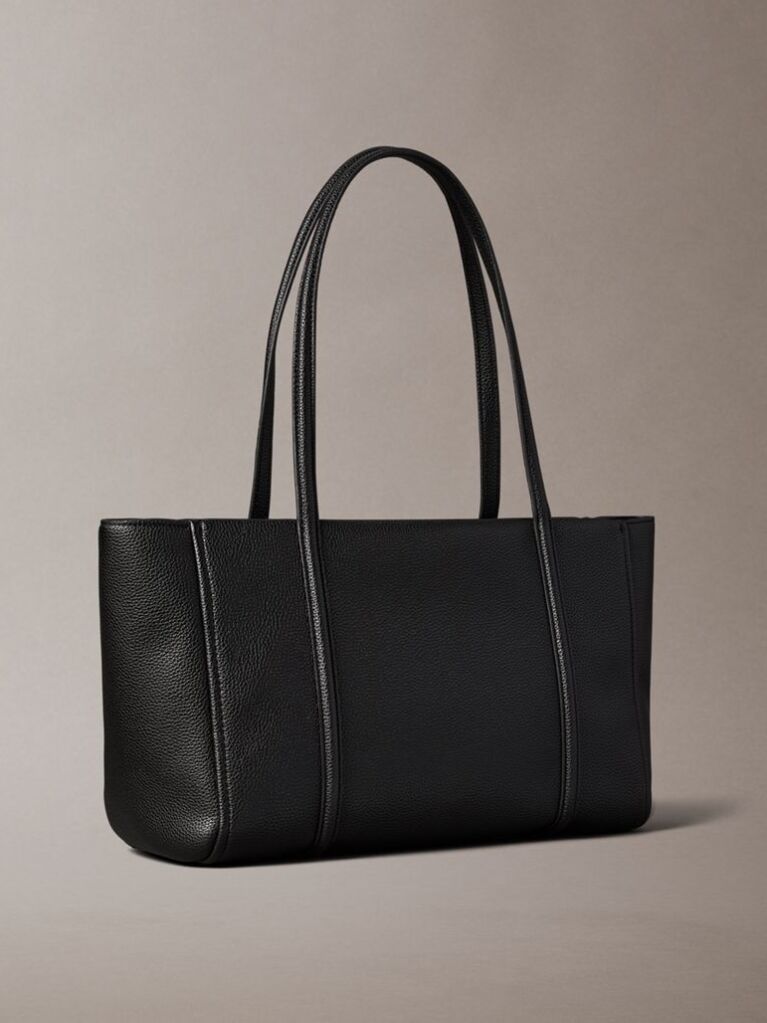 Black Pebble Grain Tote Bag  Women
