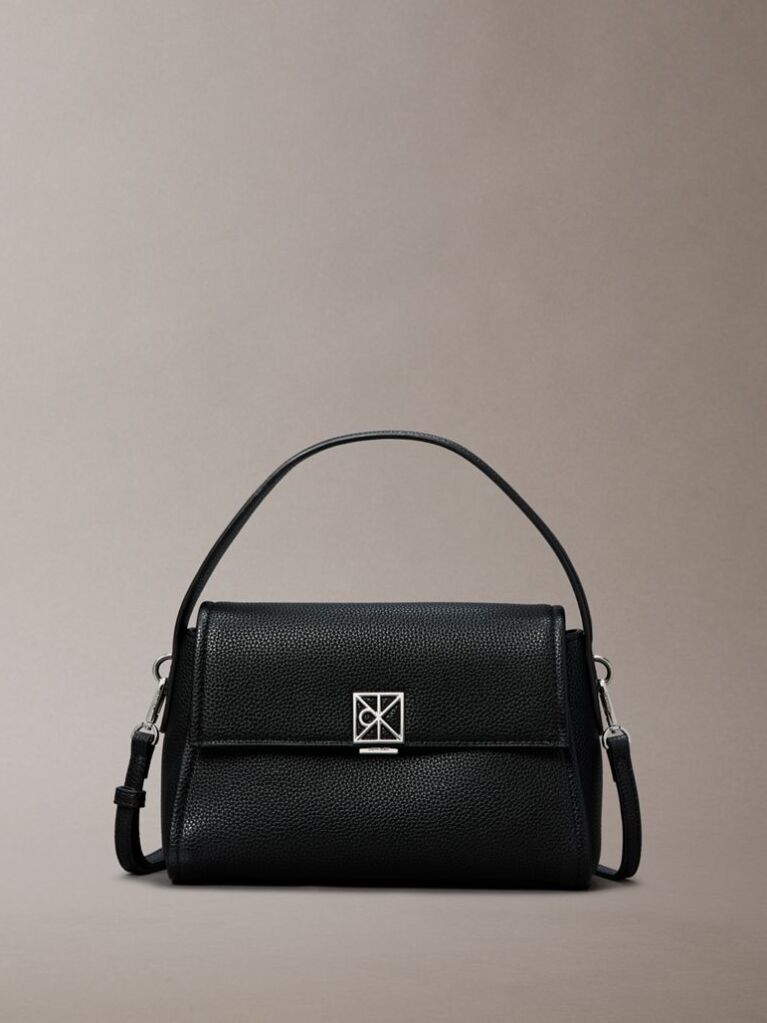 Black Pebble Grain Shoulder Bag  Women