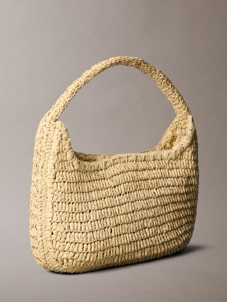 Beige Raffia Small Shoulder Bag  Women