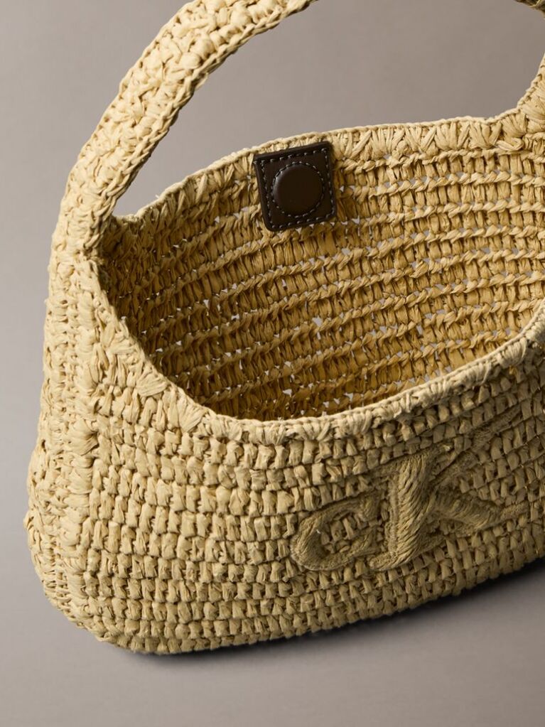 Beige Raffia Small Shoulder Bag  Women
