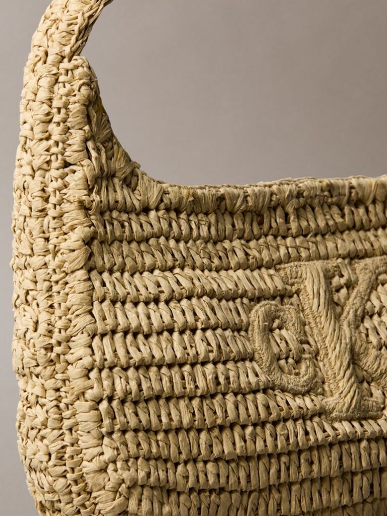 Beige Raffia Small Shoulder Bag  Women