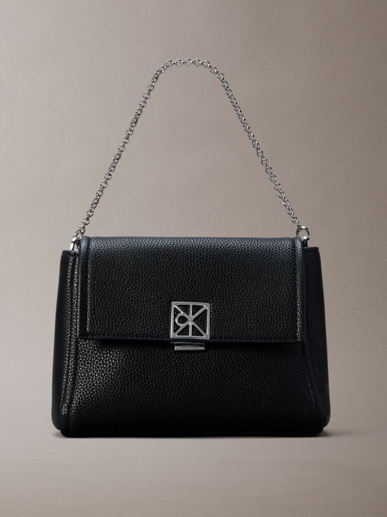 Black Pebble Grain Crossbody Bag  Women