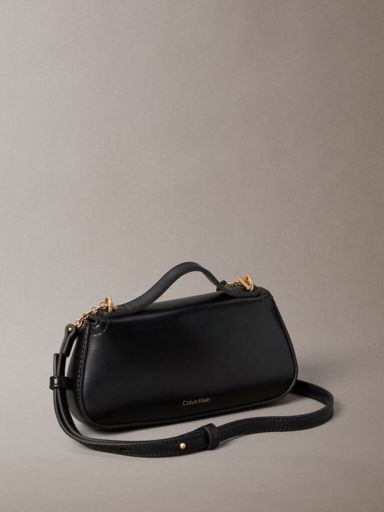 Black Monogram Plaque Flap Crossbody Bag  Women