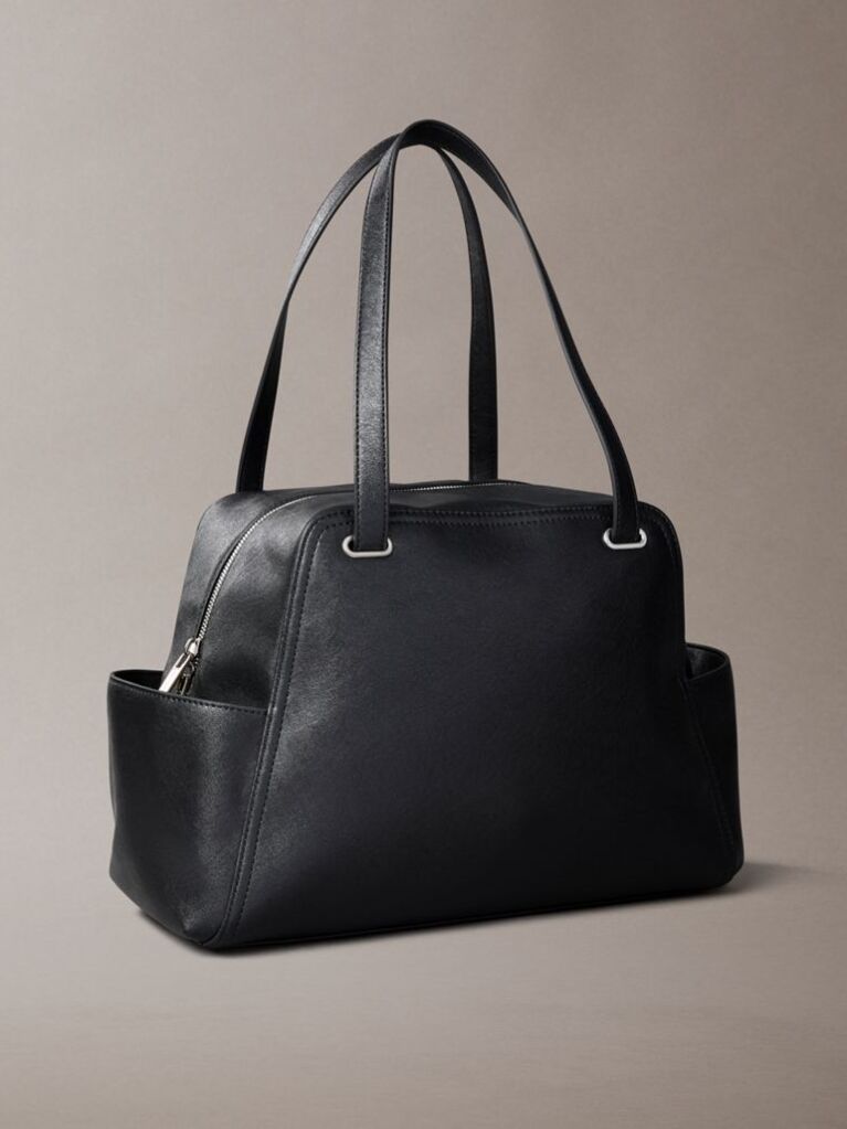 Black Debossed Monologo Slouch Tote Bag  Women