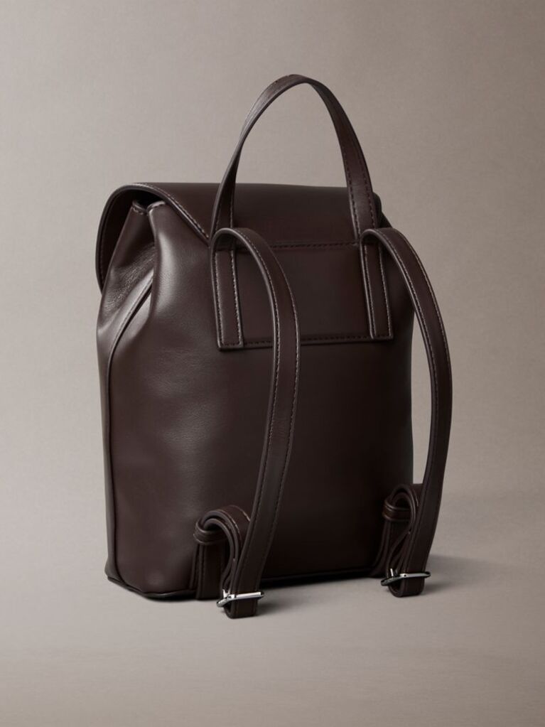 Brown Contrast Monogram Flap Backpack  Women