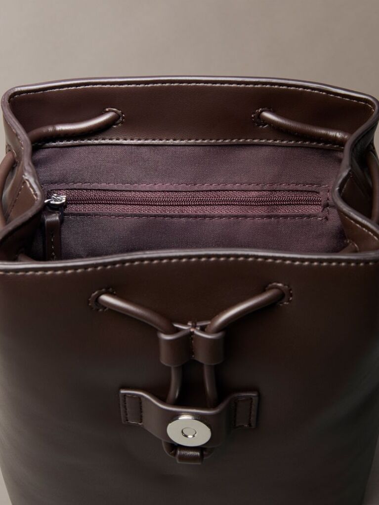 Brown Contrast Monogram Flap Backpack  Women