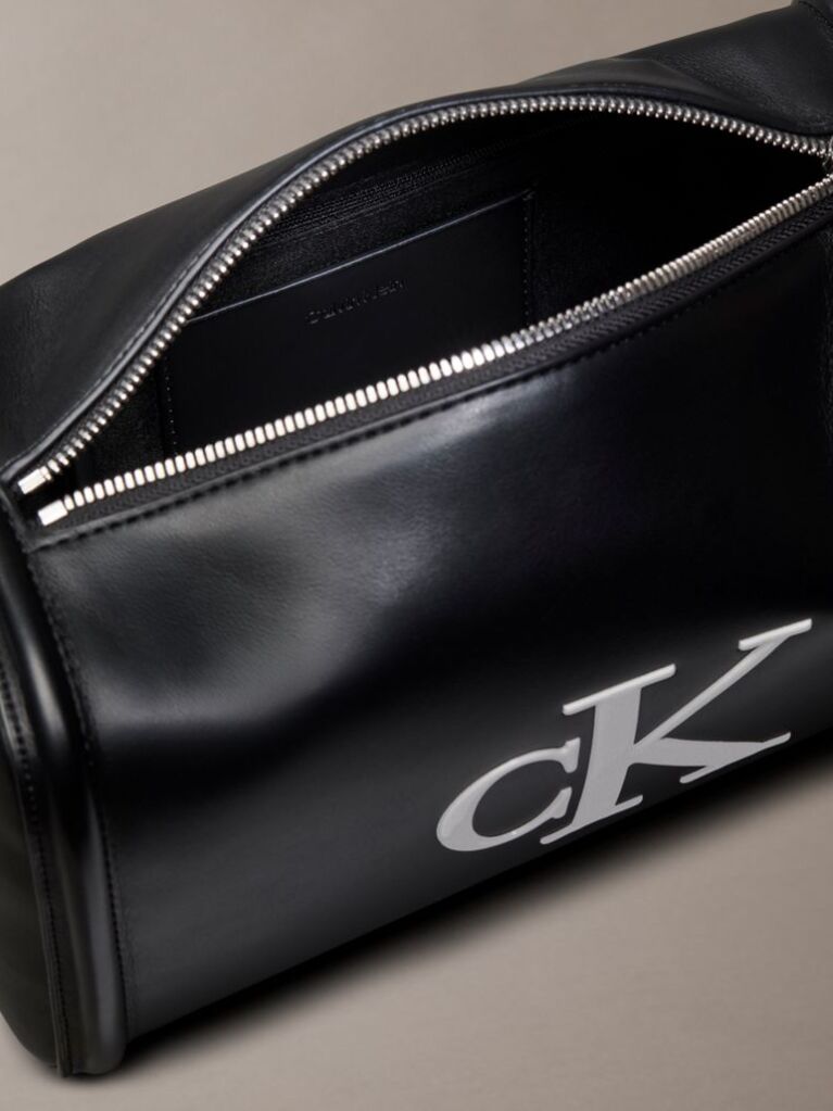 Black Contrast Monogram Boxy Shoulder Bag  Women