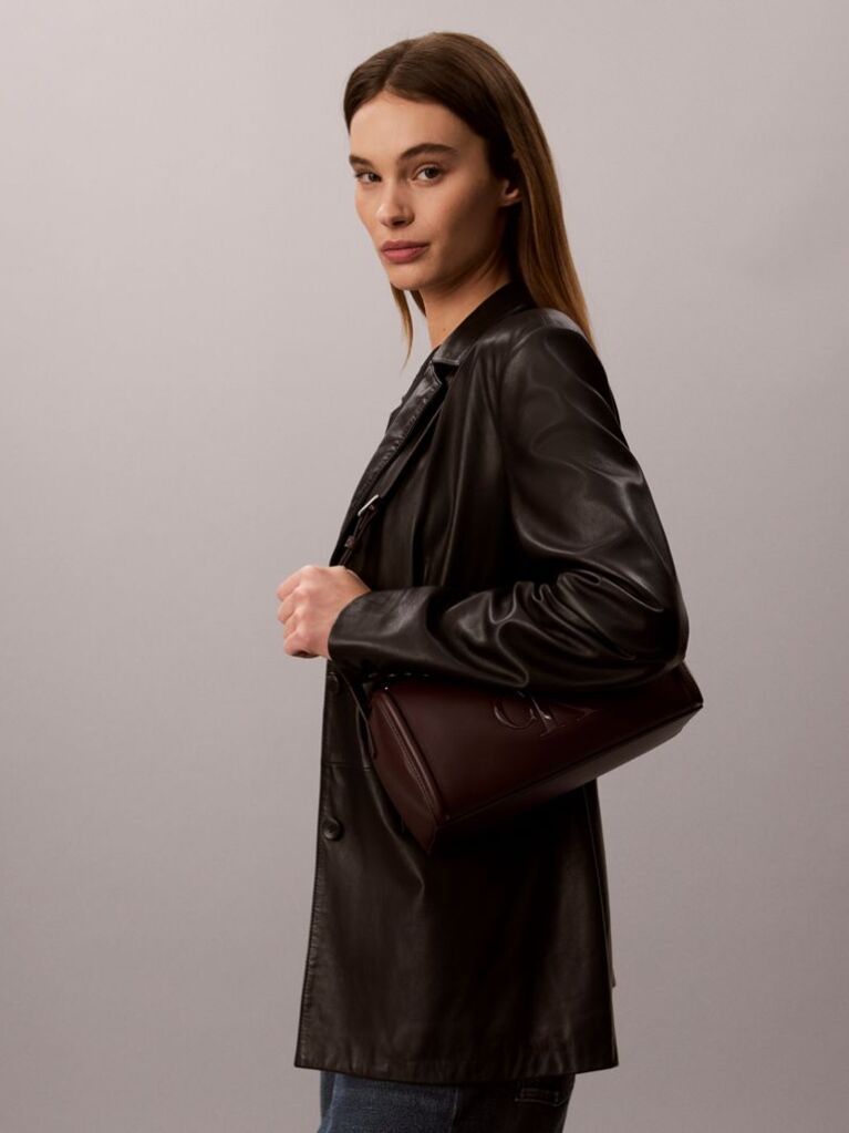 Red Contrast Monogram Boxy Shoulder Bag  Women