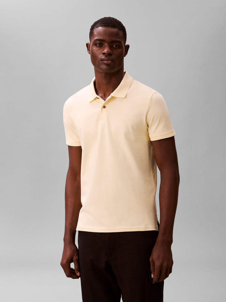 Yellow Supima Cotton Slim Refined Pique Polo Shirt  Men