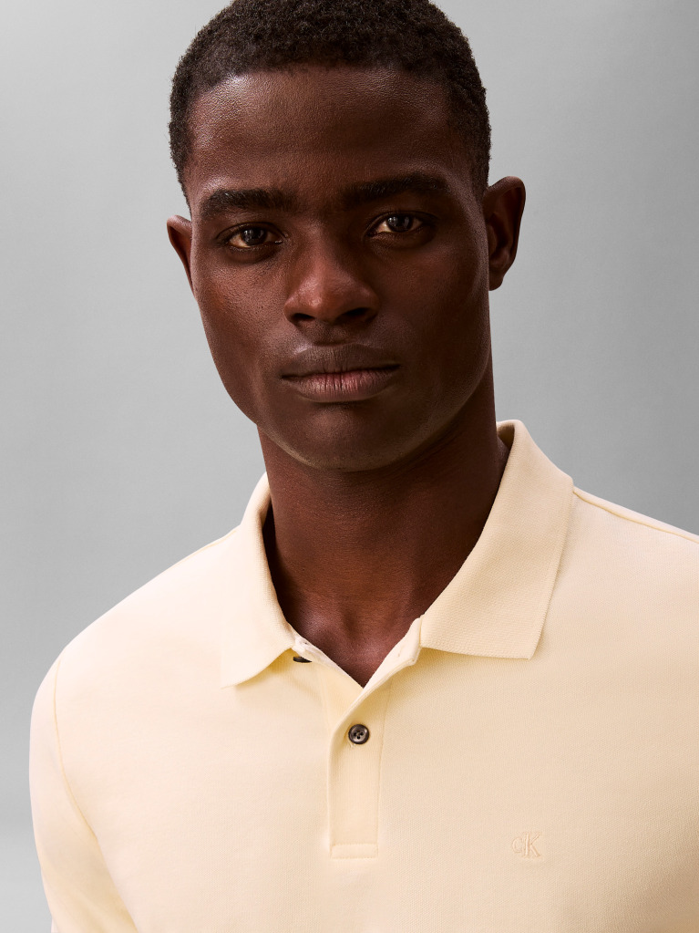 Yellow Supima Cotton Slim Refined Pique Polo Shirt  Men