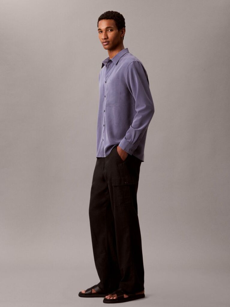 Blue Soft Modal Relaxed Shirt  Men