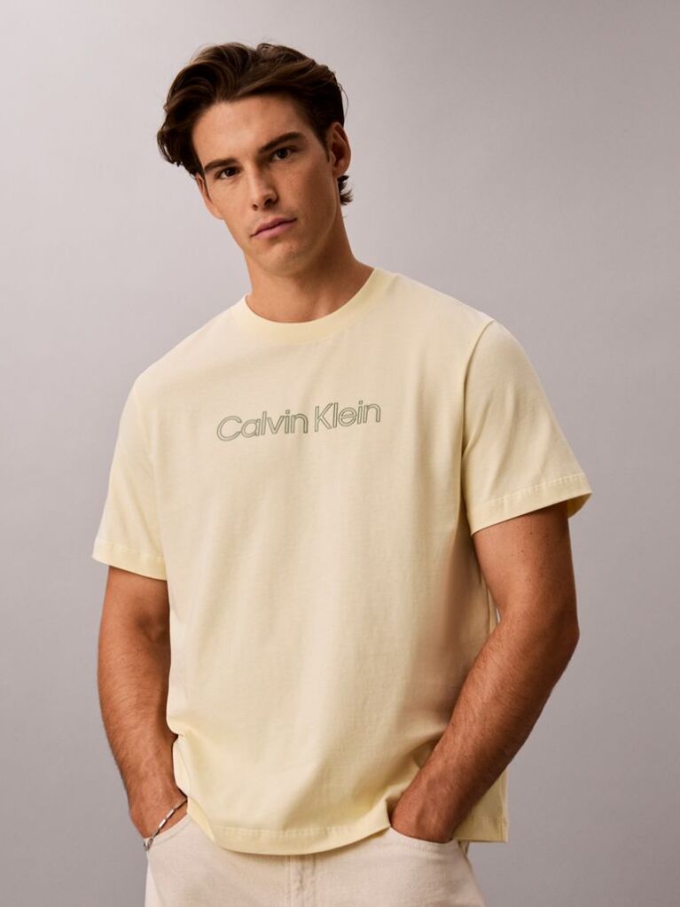 Beige Relaxed Logo T-shirt  Men