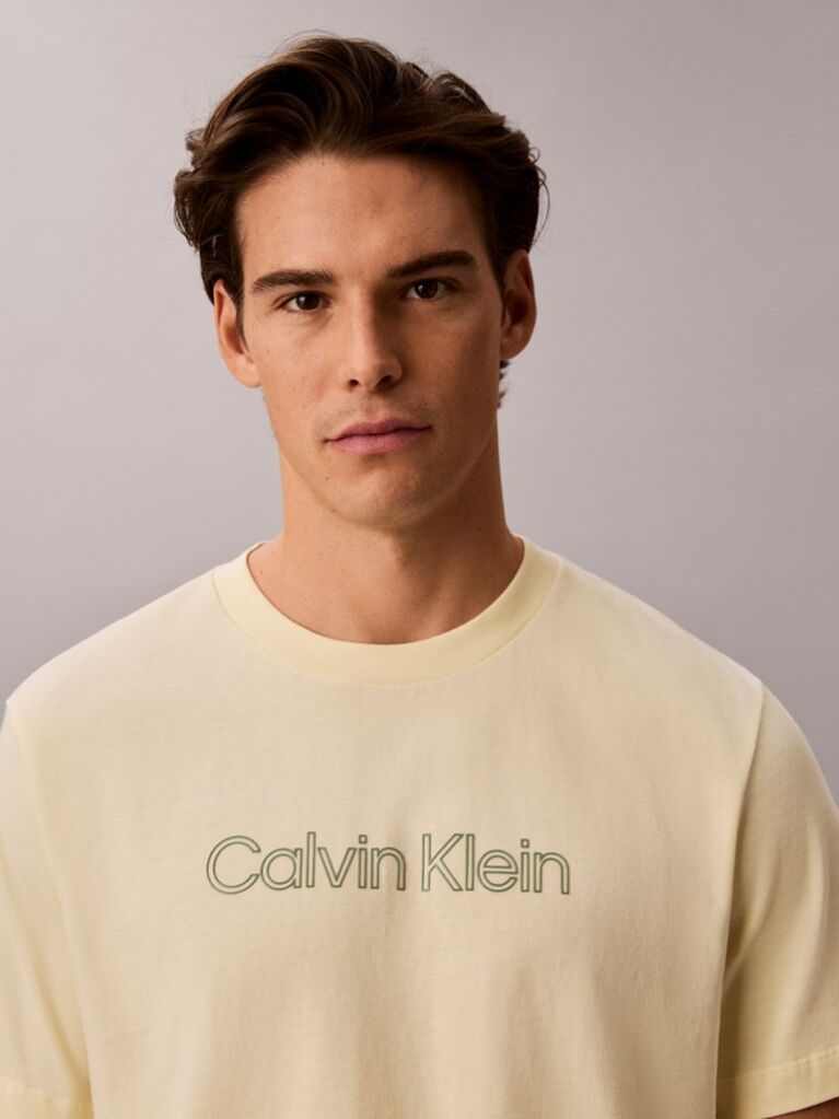 Beige Relaxed Logo T-shirt  Men