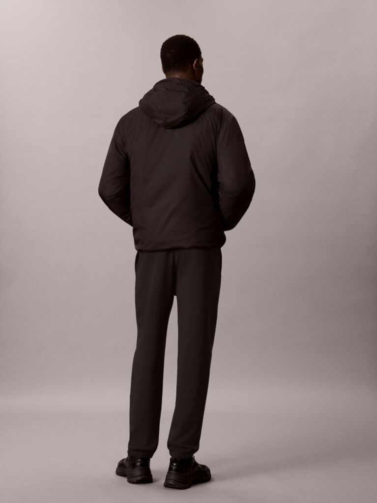 Black Rubberised Logo Cuffed Leg Terry Joggers  Men