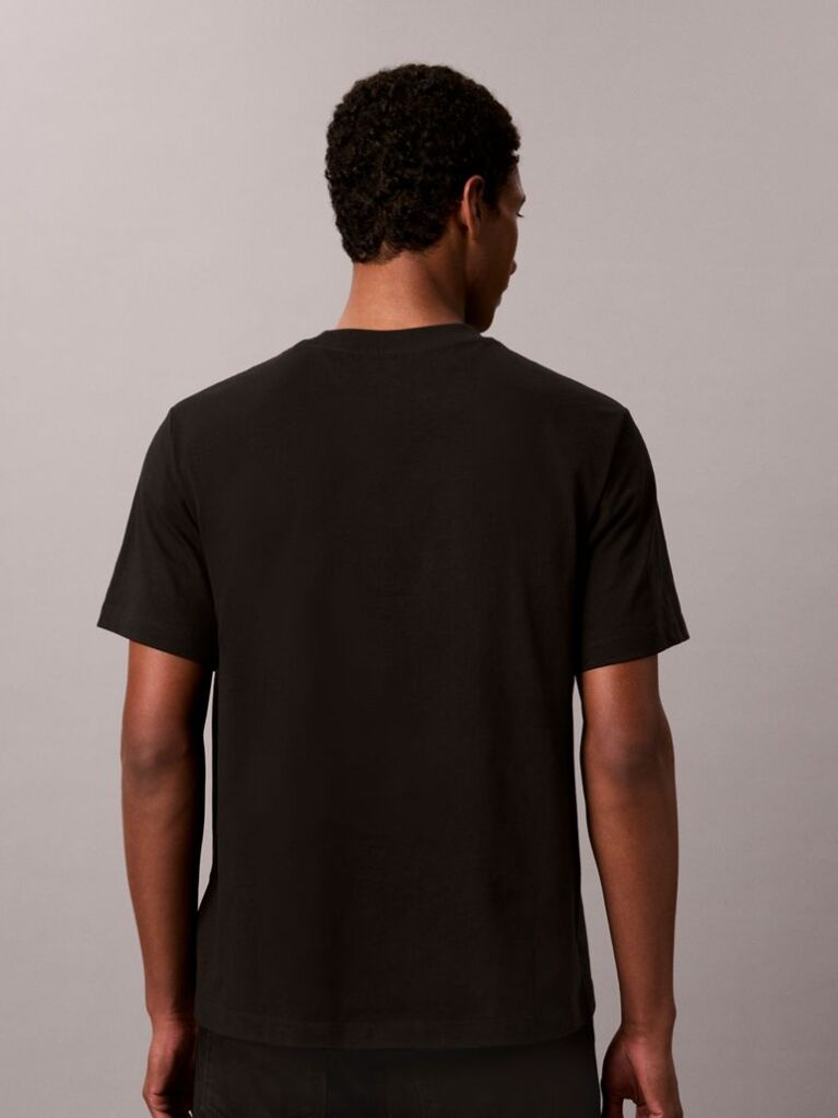Μαύρο T-Shirt Με Κεντημένο Λογότυπο Και Στρόγγυλη Λαιμόκοψη  Άνδρας