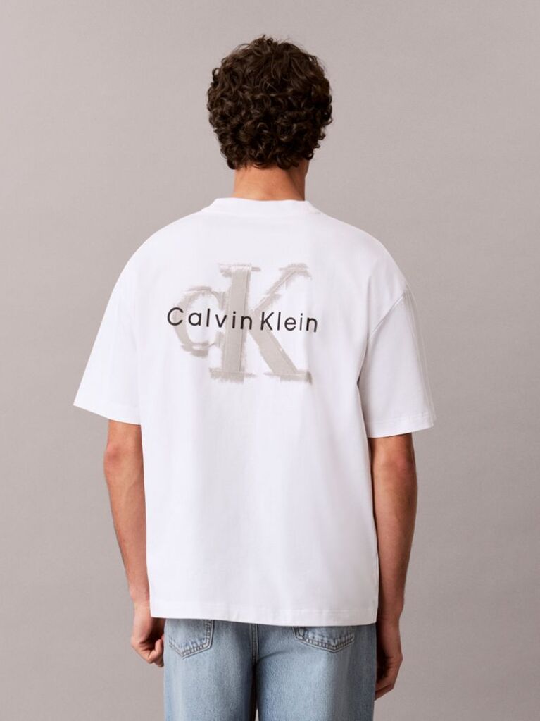 White Oversized Embossed Logo T-shirt  Men