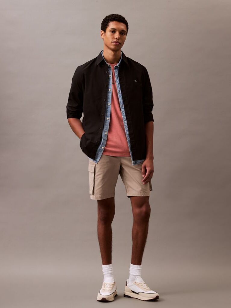 Brown Comfortable and stylish. Cargo bermuda shorts, an easy-to-wear piece for casual style.  Men