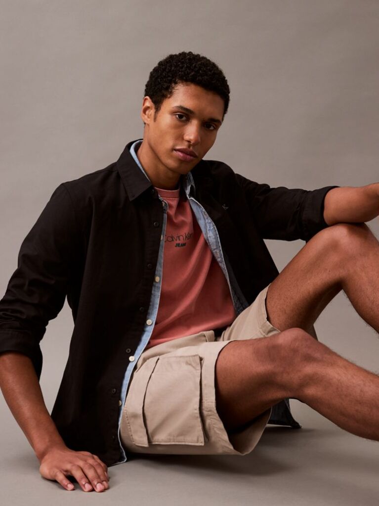Brown Comfortable and stylish. Cargo bermuda shorts, an easy-to-wear piece for casual style.  Men