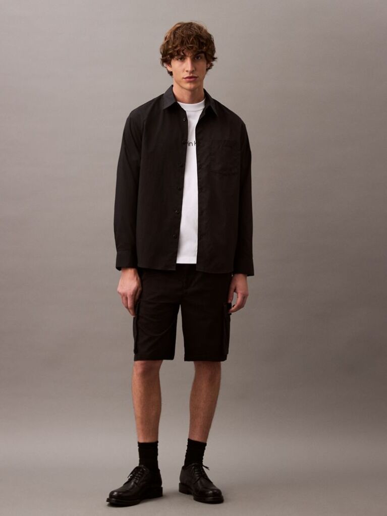 Black Comfortable and stylish. Cargo bermuda shorts, an easy-to-wear piece for casual style.  Men