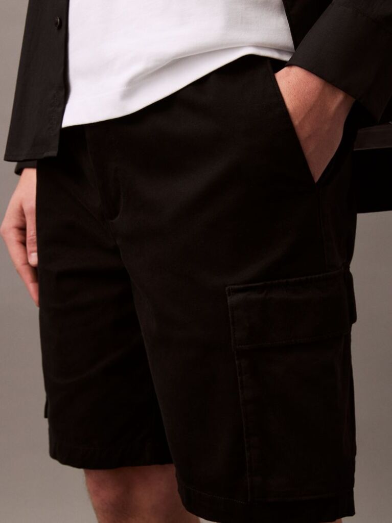 Black Comfortable and stylish. Cargo bermuda shorts, an easy-to-wear piece for casual style.  Men