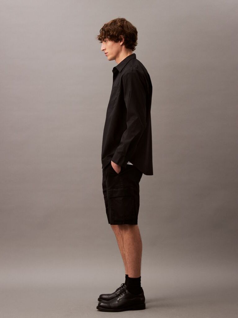 Black Comfortable and stylish. Cargo bermuda shorts, an easy-to-wear piece for casual style.  Men