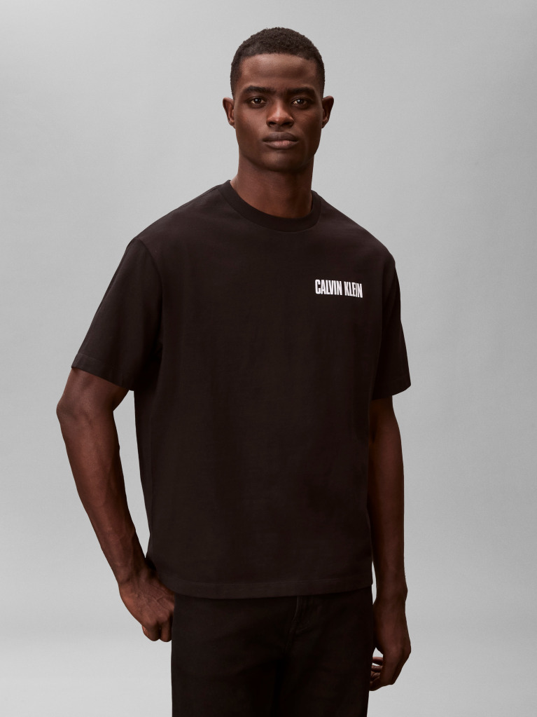 Black Heavy Jersey Logo T-shirt  Men