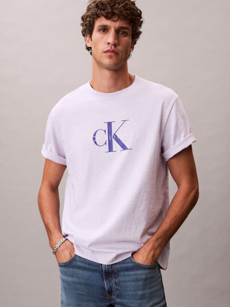 Purple Monogram Logo T-Shirt  Men