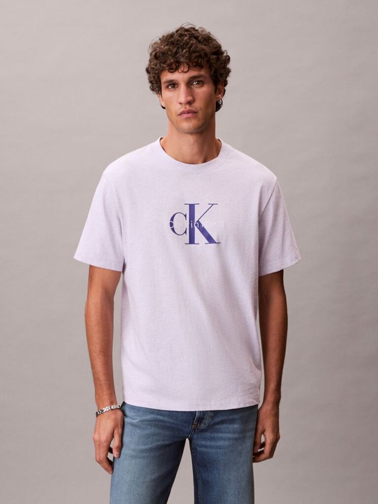 Purple Monogram Logo T-Shirt  Men