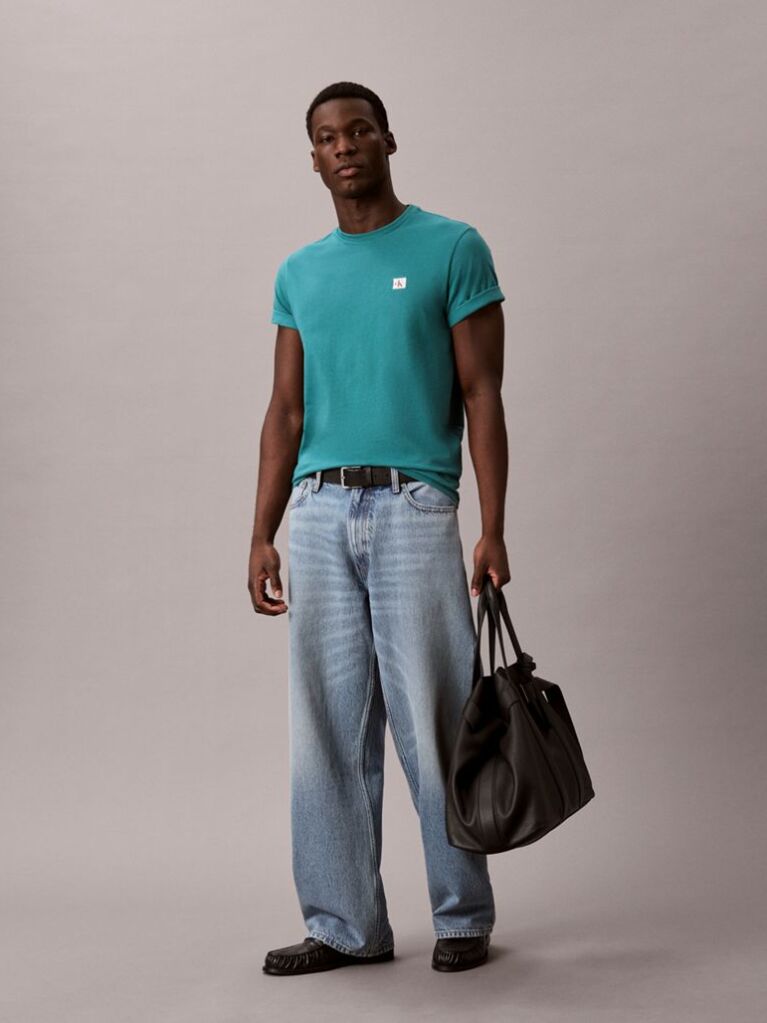 Green Cotton Badge T-shirt  Men