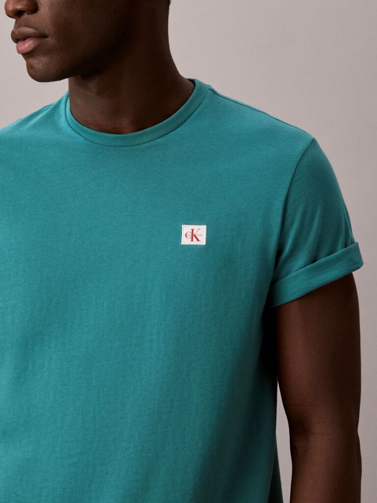 Green Cotton Badge T-shirt  Men