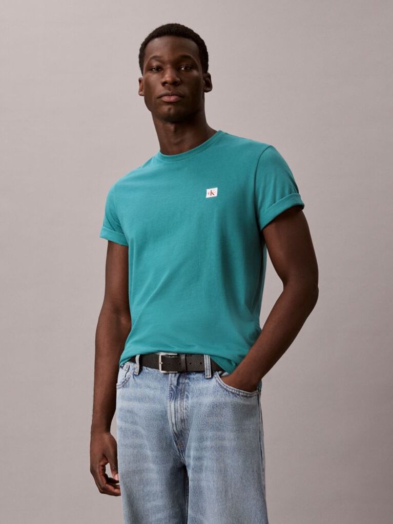 Green Cotton Badge T-shirt  Men