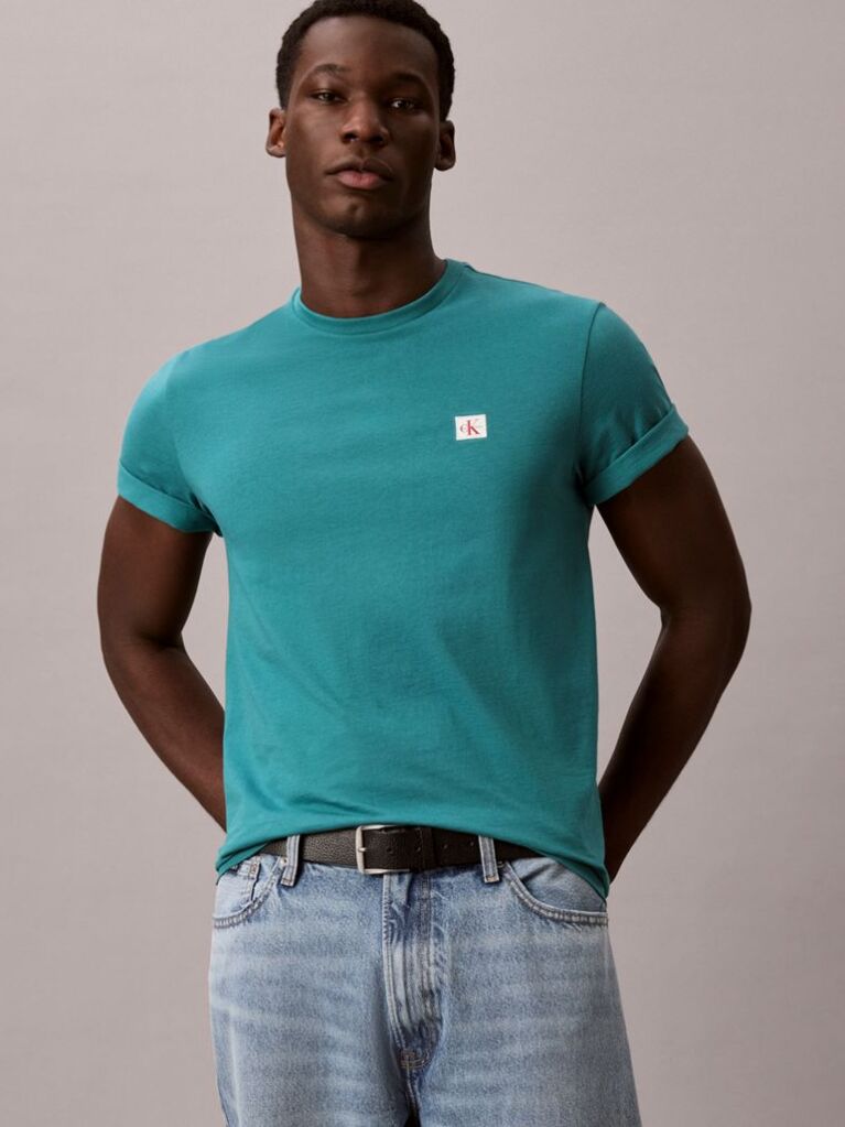 Green Cotton Badge T-shirt  Men