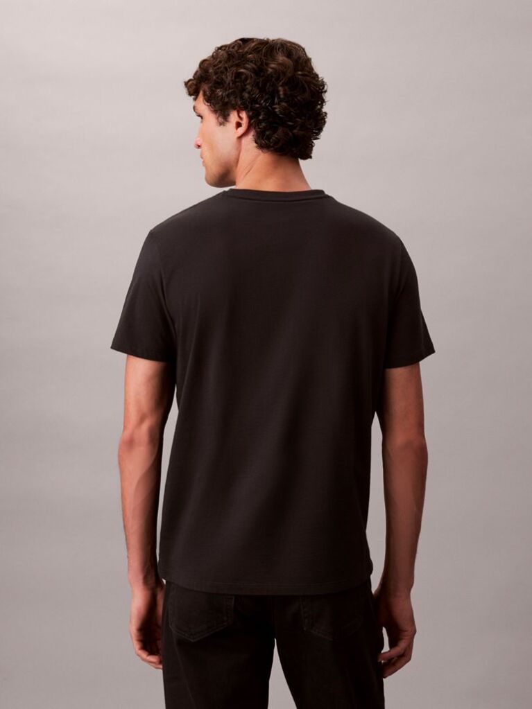 Μαύρο Βαμβακερό T-shirt  Άνδρας