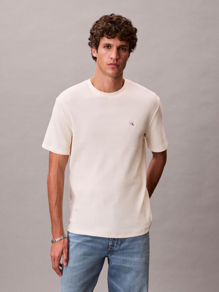 White Classic Waffle T-shirt  Men