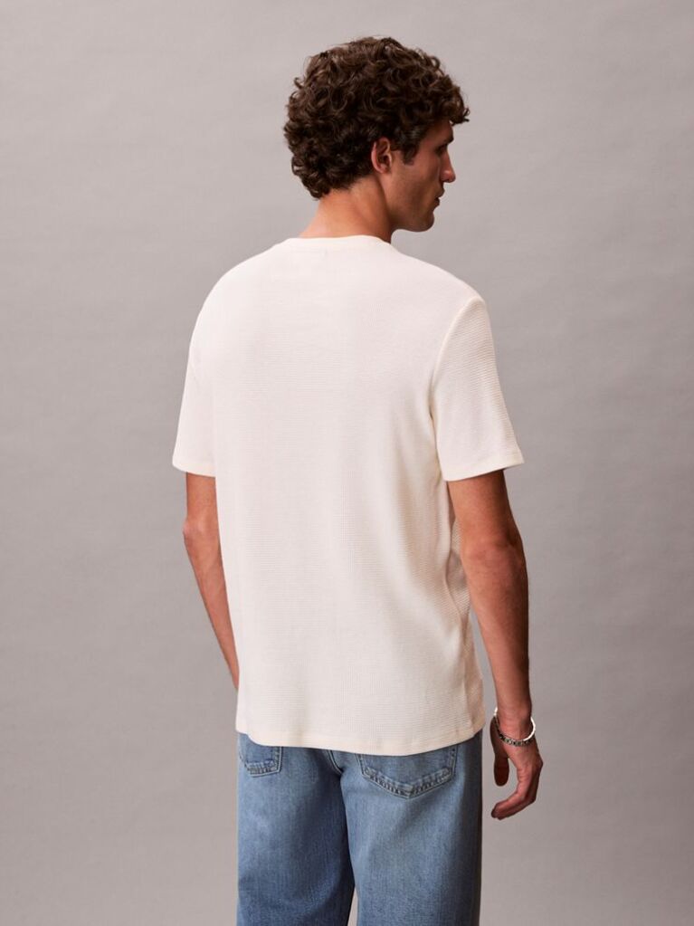 White Classic Waffle T-shirt  Men