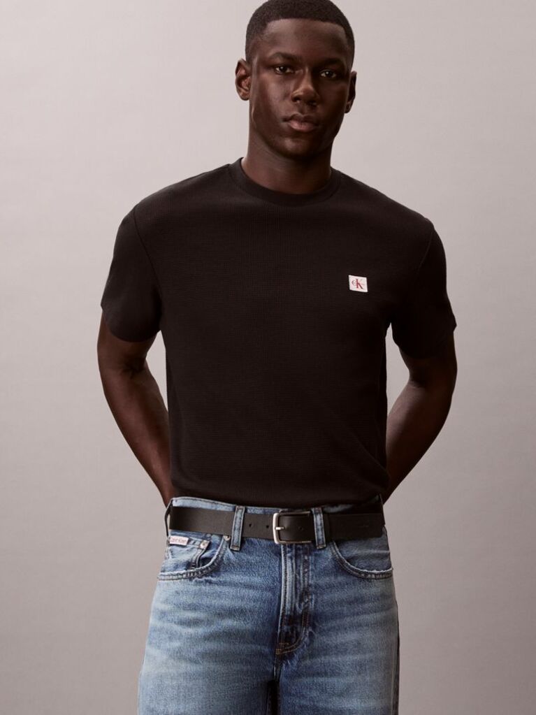 Black Classic Waffle T-shirt  Men
