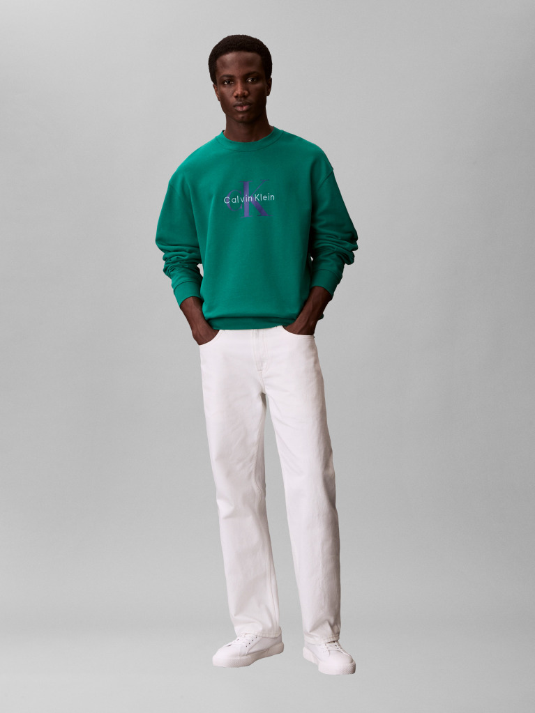 Green Relaxed Monogram Hoodie  Men