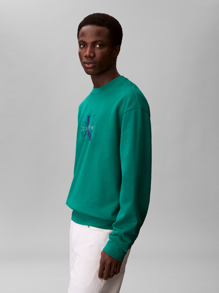 Green Relaxed Monogram Hoodie  Men