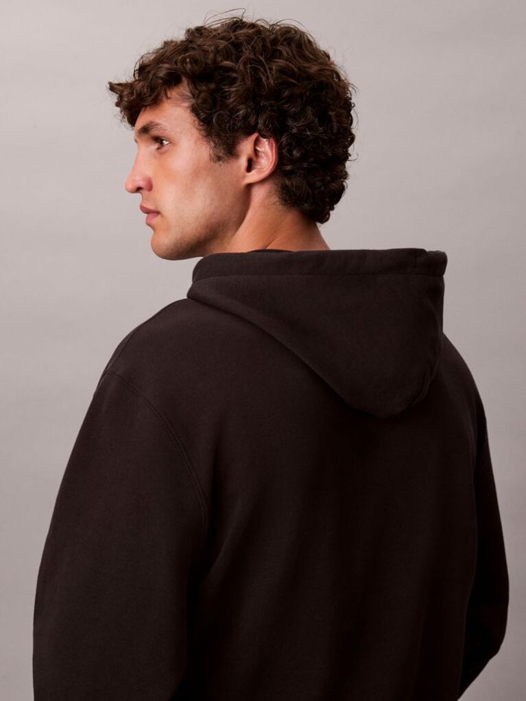 Μαύρο Άνετο Hoodie Με Μονόγραμμα  Άνδρας